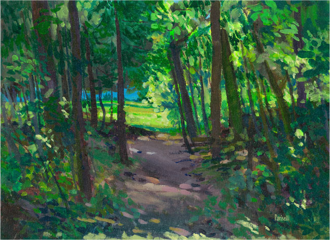 Oil painting, forest, Mario Pariselli